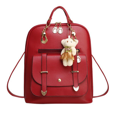 

Fashion 8 Colors Women Student Preppy Style Bear Pendant Bookbag Backpack