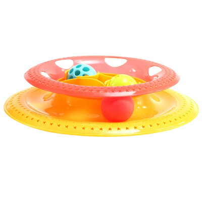 

Plastic Cat Feeders Tower Tracks Disc Cat Toy Amusement Shelf Play Station Pet Cats Triple Play Disc Ball Toys Jouet Chat