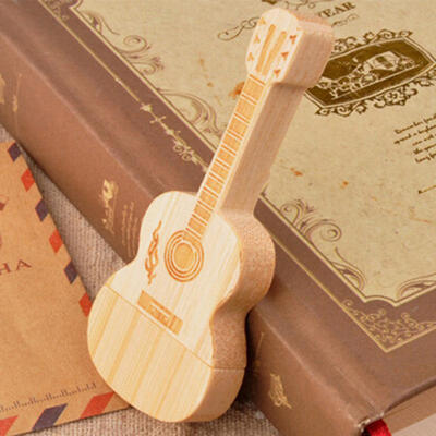 

New Design Mini Wooden Guitar Shape USB Flash Drive 64GB 32GB 16GB 8GB 4GB Special Shaped USB 20 Stick Flash Disk