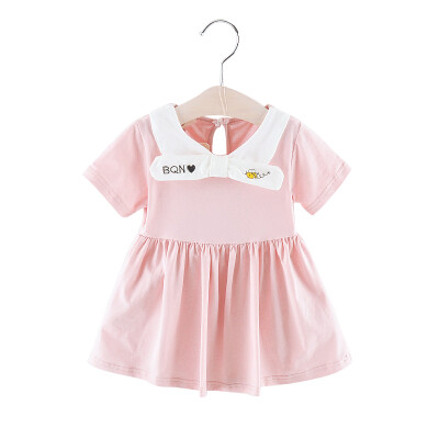 

Girls Dress Princess Summer Kids Dresses for Baby Girls Clothes Short Sleeve Solid Children Clothing