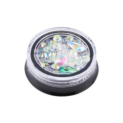 

1 Box Mixed Color Rhinestone Nail Decor Irregular Bead Glitter DIY Nail Art