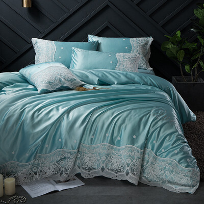 

Home textile cotton sheets quilt cover silk Tencel four-piece cotton lace bedding