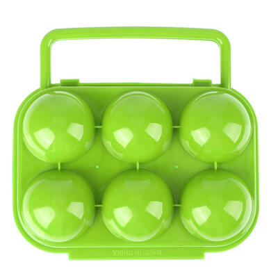 

6 grid Eggs Plastic Container Holder Folding Egg Storage Box Handle Case