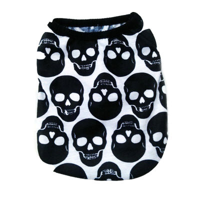 

Summer Pet Vest Dogs Cotton Clothes Soft Vest Black&White Sly Head Halloween Dress Stylish