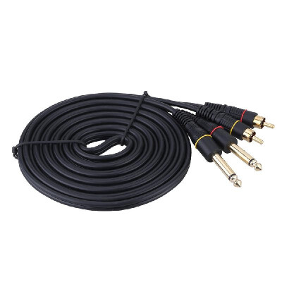 

10ft Dual RCA Male Jack to Dual 635mm 14" TS Male Plug Stereo Audio Cable Cord Wire for Mixer AV Amplifier