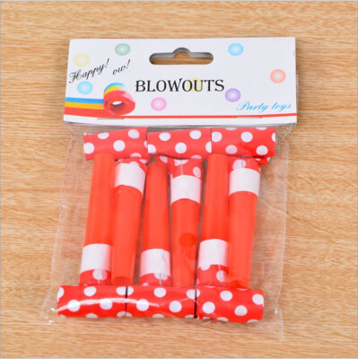 

FUNNYBUNNY Toys Party Pack of 6 Musical Blow Outs Birthday Party Favors New Years Party Noisemakers 6 Party Blowouts Whistles