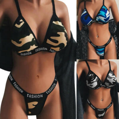 

AU Sexy Women Camouflage Bikini Set Thong Swimwear Swimsuit Summer Beachwear Hot