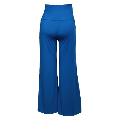 

Casual Women High Waist Wide Leg Pants Side Zipper Solid Color Oversize Flare Long Loose Yoga Trousers