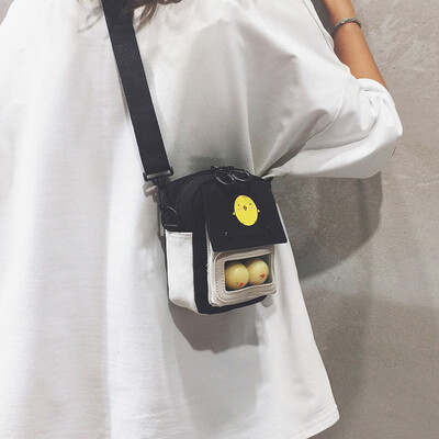 

Cute small bag female bag new 2019 fashion canvas bag summer small fresh wild ins shoulder Messenger bag