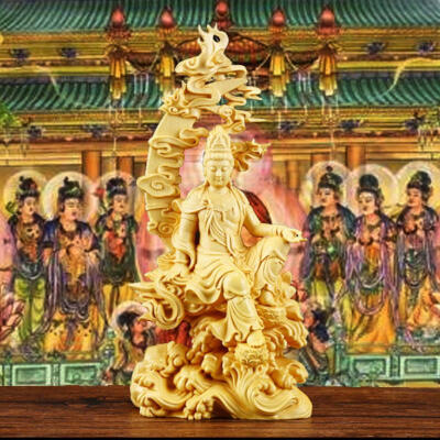 

Greensen Buddhism Water Moon Guanyin Craft Figurines Statue Carving Statues For Home Decorations