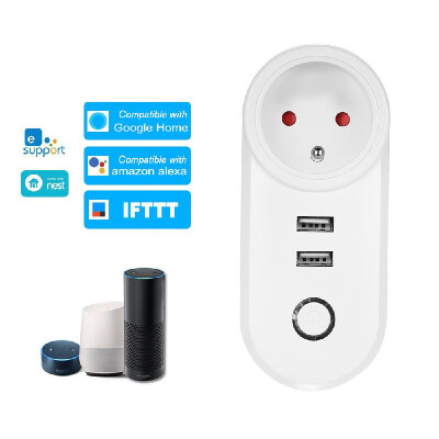 

eWeLink Mini Smart WiFi Socket EU Type E Smart Plug 2USB Charging Port Remote Control by Smart Phone from Anywhere Timing Functio