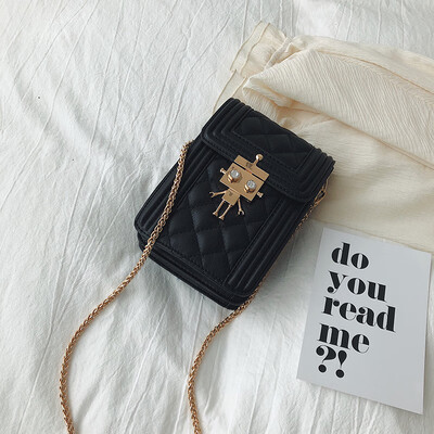 

Summer small fragrance mobile phone bag handbags new 2019 Korean version of the wild single shoulder slung fashion chain small square bag