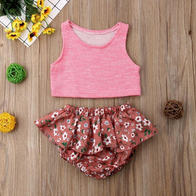 

New Baby Girl Kids Summer Toddler Outfits Clothes T-shirt TopsShorts Pants 2Pcs Clothes Set