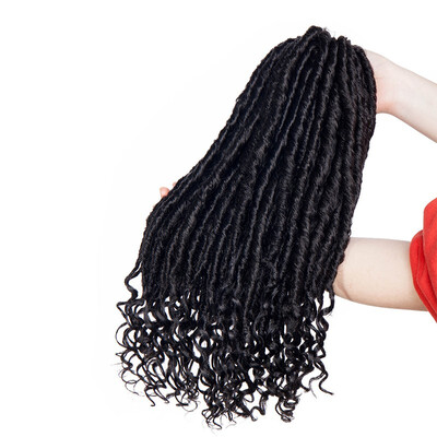 

Afro Goddess Locs Crochet Hair Wavy Faux Locs with Curly Ends Synthetic Braiding Hair Extension