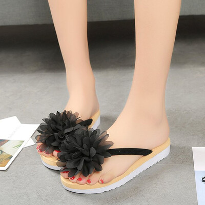 

Rose Fashion Women Summer Flip Flops Slipper Flower Flat With Beach Slippers Slides