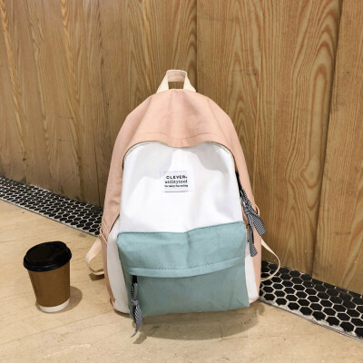 

Large Capacity Solid Color Waterproof Nylon Casual Backpack School Bag