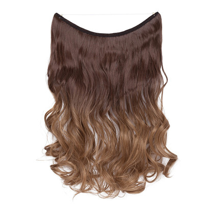 

Invisible Wire No Clips in Hair Extensions Secret Fish Line Hairpieces Silky Straight real natural Synthetic