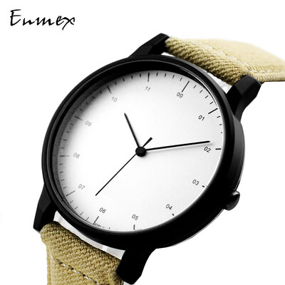 

Enmex European&American mens temperament watches minimalist trend canvas with calendar watches