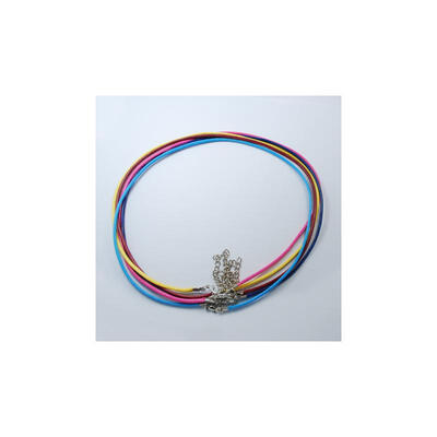 

Imitation Leather Necklace Cords with Platinum Color Iron Lobster Clasps&Iron Chains Mixed Color 18"