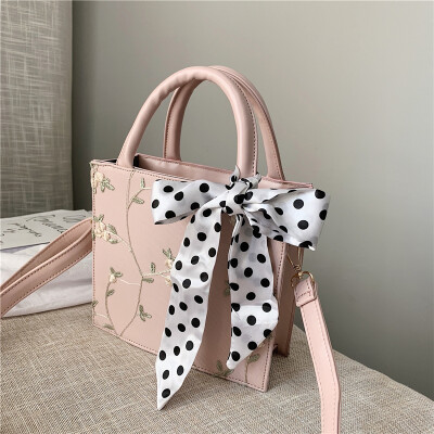 

Summer lace handbag 2019 new tote bag with silk scarf bag small shoulder bag satchel
