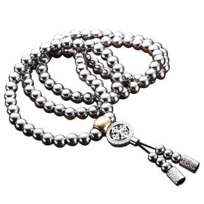 

Stainless Steel EDC Outdoor Buddha Beads Bracelet Self-defense Protection