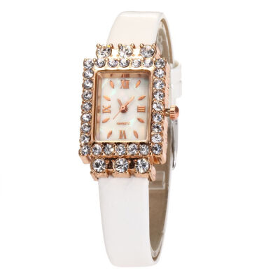 

Fine watch with small dial watch ladies fashion diamond square watch rectangular European&American simple watch