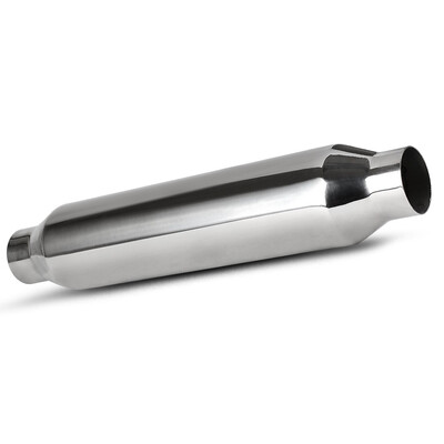 

Chrome Straight Through Performance Muffler Silencer 25" InletOutlet 20" Long