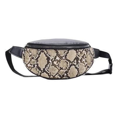 

Snake Print Shoulder Women Sports Waist Fanny Belt Packs Leather Chest Bags