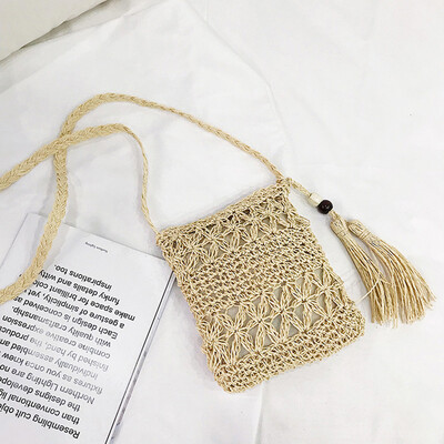 

Tailored Women Vintage Fringed Straw Bag Casual Wild Vacation Simple Weave Crossbody Bag