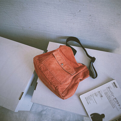 

Tailored Canvas Bag Female Diagonal Shoulder Bag Portable Simple Wild Bag Student Bag