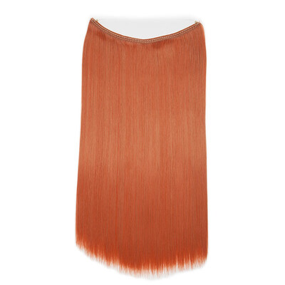 

Transparent Invisible Wire Fish Line NO Clip in Hair Extensions 20 Inch Straight Wavy Curly Synthetic Hairpieces