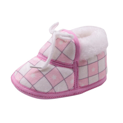 

Newborn Baby Girls&Boys Cartoon Plaid Print Shoes Print Footwear Crib Shoes
