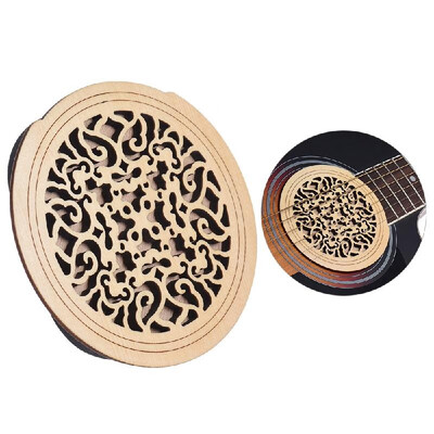 

Guitar Wooden Soundhole Sound Hole Cover Block Feedback Buffer Spruce Wood for EQ Acoustic Folk Guitars