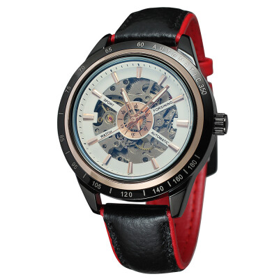 

FORSINING hollow waterproof leather mens automatic mechanical watch mens watch