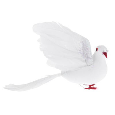 

White Artificial Foam Feather Spreading Wings Simulation Dove Wedding Decor