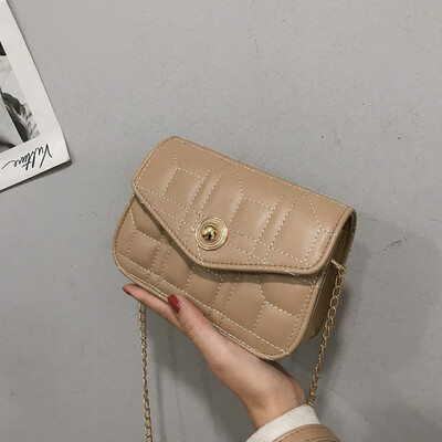 

Western style texture retro Messenger bag wild embroidery line small square bag female 2019 new simple fashion chain shoulder bag