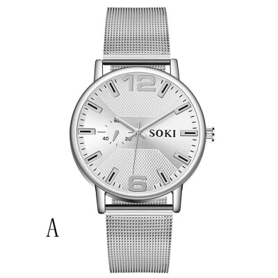 

Gobestart Mens Fashion Unobtrusive Business Simple Single-eye Personality Net Belt Watch