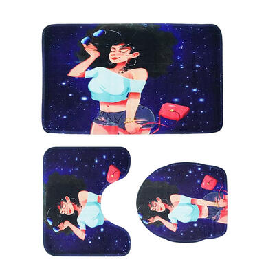 

3pcsset Woman Printed Non Slip Water Absorb Floor Rugs Carpet Bath Mats
