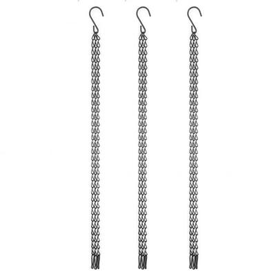 

Greensen 3 PCS Garden Planter Flower Pot Basket Replacement Iron Hanging Chain hooks Set