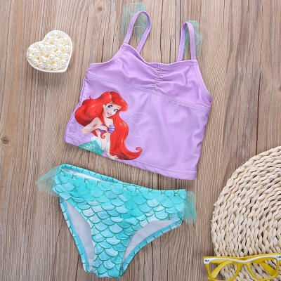 

Baby Girls Kids Mermaid Swimmable Bikini Set Swimwear Swimsuit Swimming Costumes 2T-6T