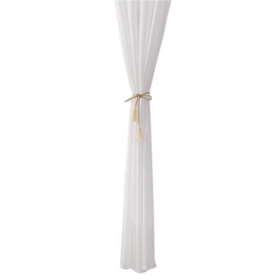 

Solid White Yarn Curtain Window Tulle Curtains for Living Room