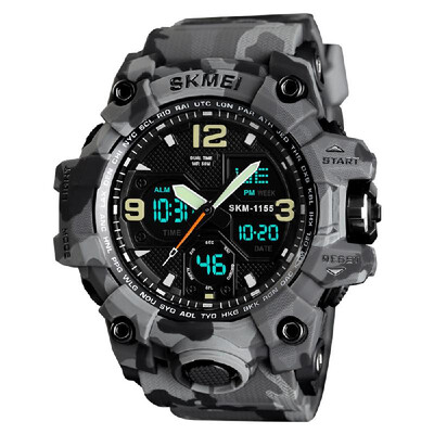 

SKMEI 1155B Quartz Digital Electronic Men Watch Fashion Casual Outdoor Sports Male Wristwatch Dual Time Date Week Chrono Alarm 5AT