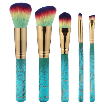 

Toponeto 5 Pcs Cracked Lacquer Wood Handle Eyeshadow Brush Makeup Brush Set