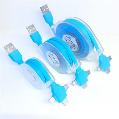 

All-in-one Charge Cable Retractable Type C Micro USB Lightning Cord-1m
