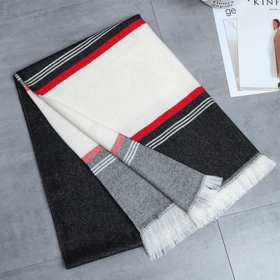 

Korean version of the new autumn&winter womens dual-use striped cashmere scarf wild warm plus long shawl student section scarf