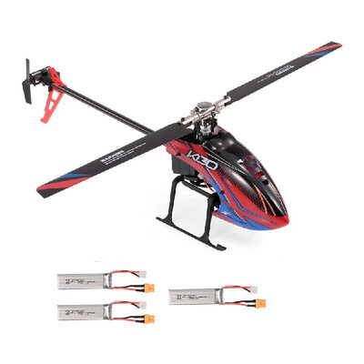 

WLtoys XK K130 RC Helicopter 24G 6CH Brushless 3D6G Flybarless Compatible with FUTABA -FHSS Stunt Helicopter Toy with 3 Batterie