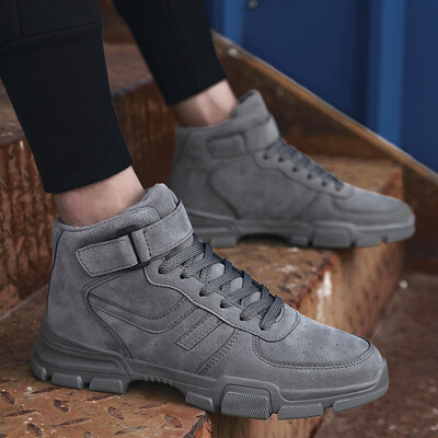 

2019 new summer&autumn mens shoes British Martin boots Korean version of the trend of high-top shoes mens casual wild tide shoes