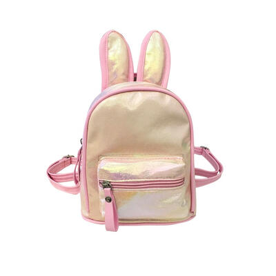 

Cute Girls Laser Rabbit Ear Backpacks Women School Bags Gradient Knapsack