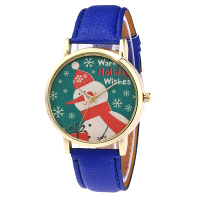 

Snow Christmas Gift Unisex Watches 2018 Hot Design PU Leather Analog Quartz Watch 6Colors Wristwatch Mens Watches Women Clock