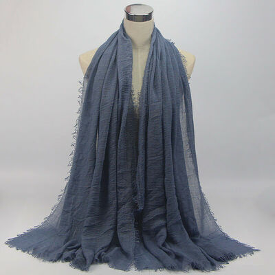 

180x95cm Cotton Linen Crinkle Cloud Hijab Scarf Shawl Soft Islam Muslim
